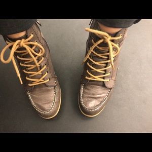 BC footwear laced up/zipper wedge bootie